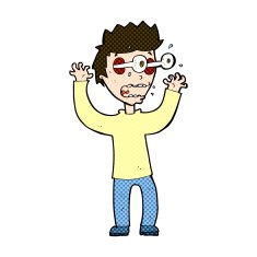 comic cartoon terrified man N56
