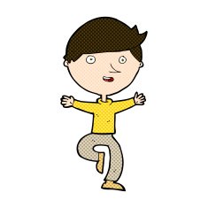 comic cartoon excited man N19