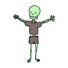 comic cartoon skeleton in clothes N3
