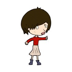 comic cartoon woman raising eyebrow N6