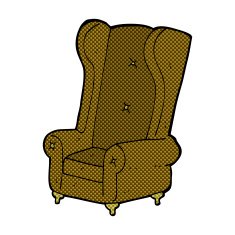 comic cartoon old armchair N2
