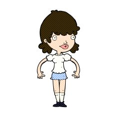 comic cartoon happy woman N66