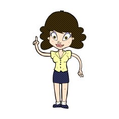 comic cartoon happy woman with idea N3