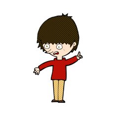 comic cartoon boy with question N5