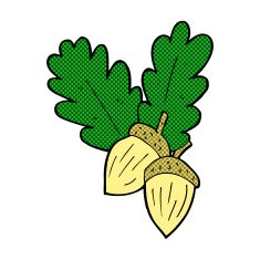 comic cartoon acorns