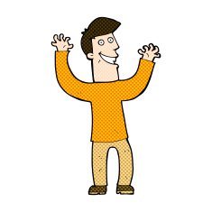 comic cartoon excited man N20