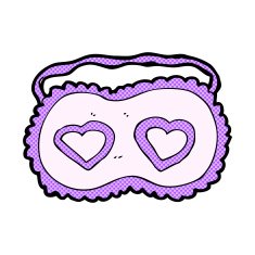 comic cartoon sleeping mask with love hearts N3