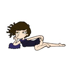 comic cartoon woman in sexy pose N5