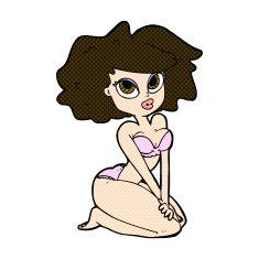 comic cartoon woman wearing bikini N3