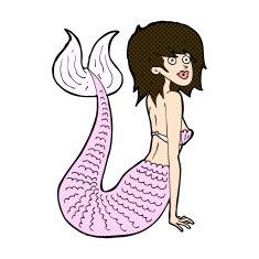 comic cartoon mermaid N17