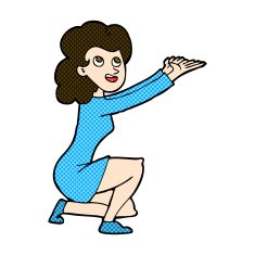 comic cartoon woman presentation gesture N3
