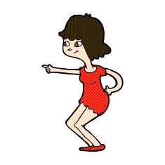 comic cartoon girl pointing N9