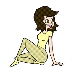 comic cartoon pretty woman looking happy N3