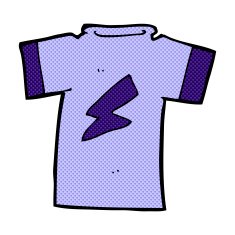 comic cartoon t shirt with lightning bolt N3