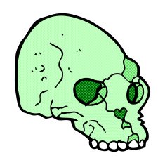 comic cartoon spooky skull N42