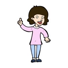 comic cartoon woman with idea N68