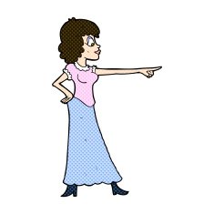 comic cartoon woman pointing finger N3