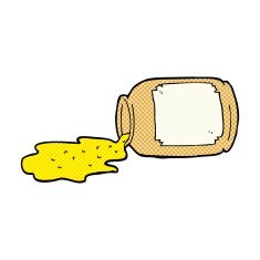 comic cartoon spilled jam