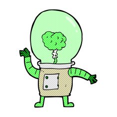 comic cartoon robot cyborg N3