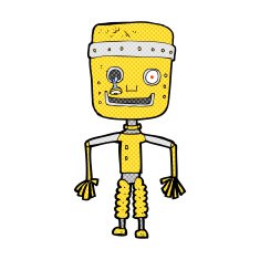 comic cartoon old robot N3