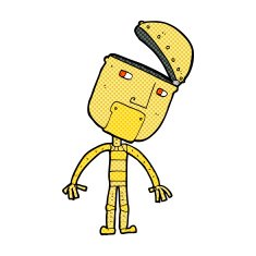comic cartoon robot N45