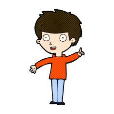 comic cartoon boy with idea N21