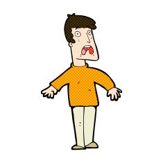 comic cartoon terrified man N57