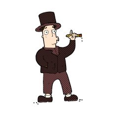 comic cartoon smoking gentleman N3
