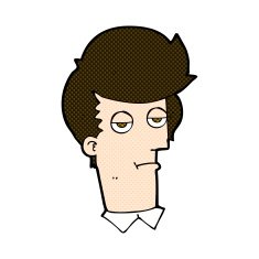 comic cartoon bored man N10