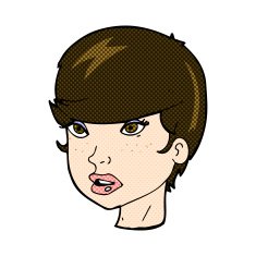 comic cartoon pretty female face N27