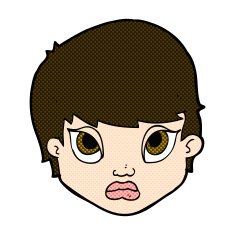 comic cartoon sulking woman N3