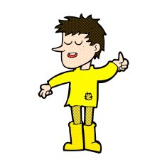 comic cartoon poor boy with positive attitude N3