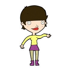 comic cartoon happy woman N67