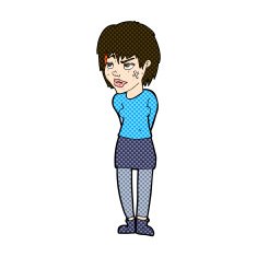 comic cartoon woman with plaster on face N6