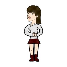 comic cartoon woman waiting N5