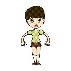 comic cartoon woman looking annoyed N3