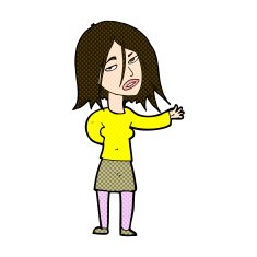 comic cartoon unhappy woman N3