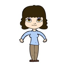 comic cartoon woman shrugging shoulders N127
