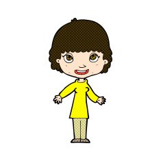 comic cartoon happy woman N68