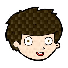 comic cartoon happy boy's face N6