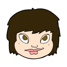 comic cartoon female face N42