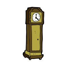 comic cartoon grandfather clock N2