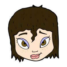 comic cartoon female face N43