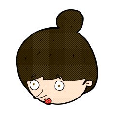 comic cartoon surprised woman's face N3