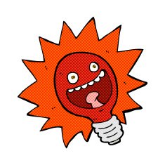 comic cartoon red lightbulb N2