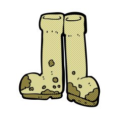 comic cartoon muddy boots N3