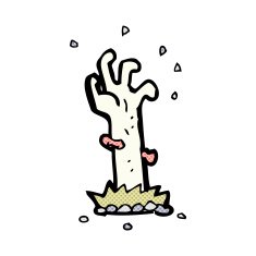 comic cartoon zombie rising from grave N9
