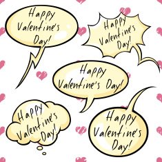Vector Set of Valentines Day Bubbles