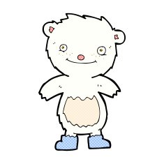 comic cartoon teddy polar bear wearing boots
