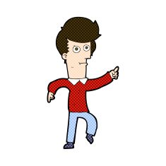 comic cartoon man pointing N50